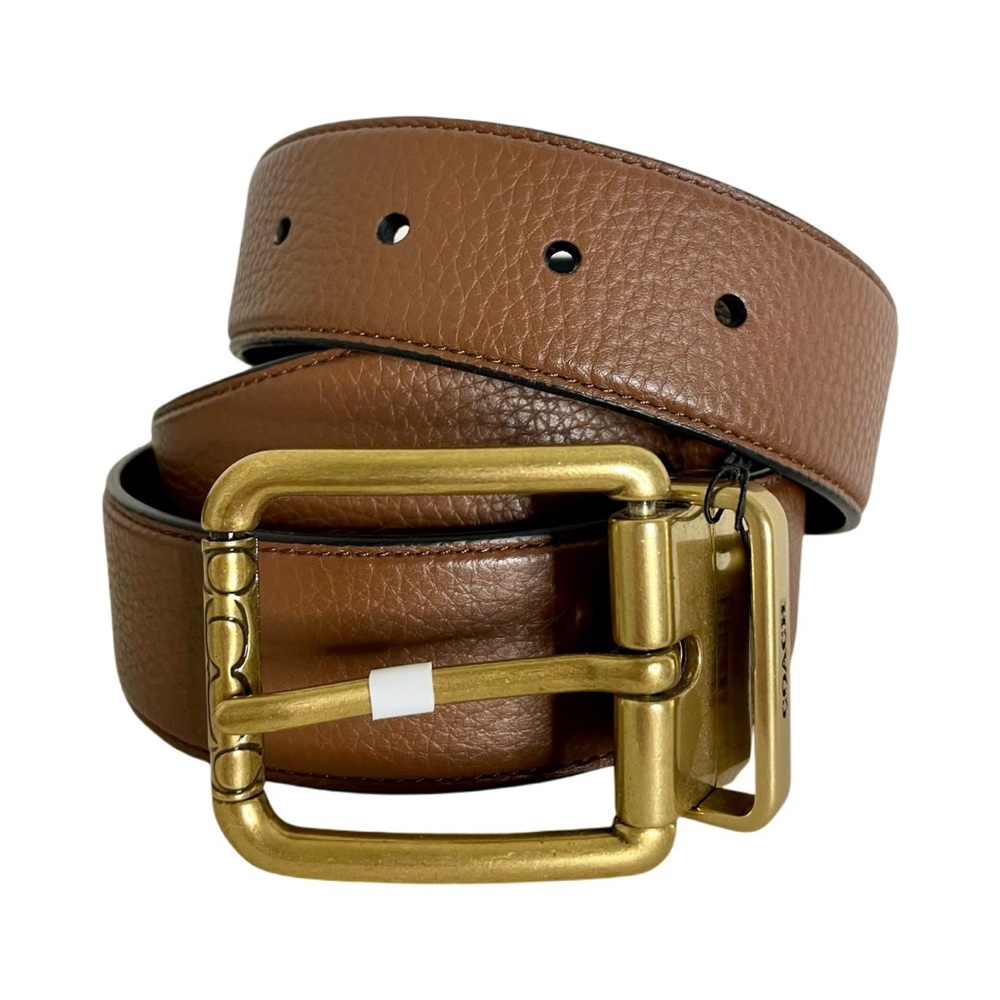 *NEW* COACH Men’s Leather Brown Reversible Belt (cut-to-size)